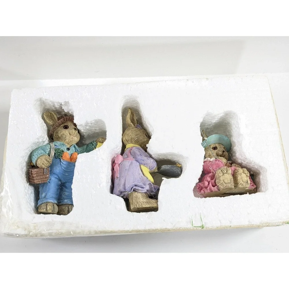 Mervyn's 7 Pc Bunny Fishing Set Collection Easter Vtg Original Box RARE 1995